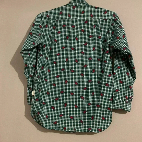 ESPRIT kids vintage paisley & checkered cotton button down 10-11yr red & green - Picture 10 of 11
